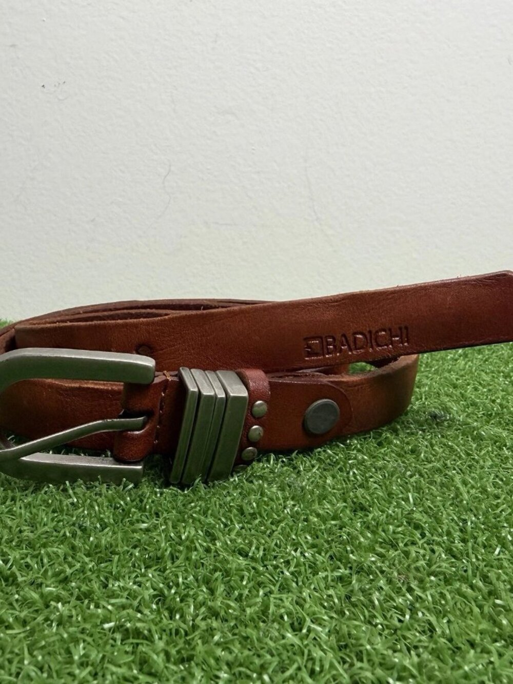 Badichi New York Wall Street Genuine Leather Brown Womens Belt Made in Isreal